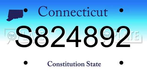 S824892 Connecticut License Plate