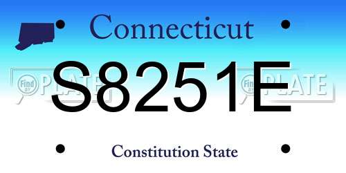 S8251E Connecticut License Plate
