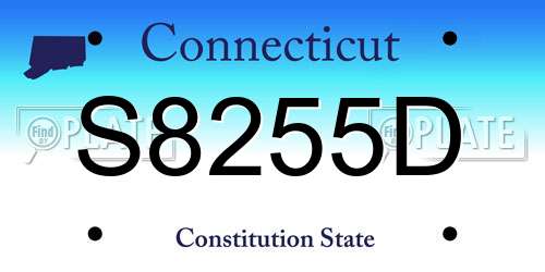 S8255D Connecticut License Plate