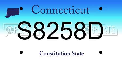 S8258D Connecticut License Plate