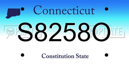 S8258O Connecticut License Plate