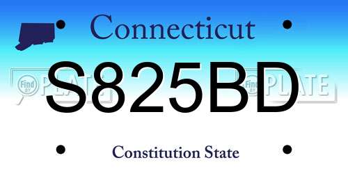 S825BD Connecticut License Plate