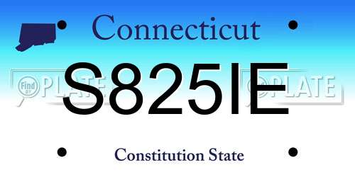 S825IE Connecticut License Plate
