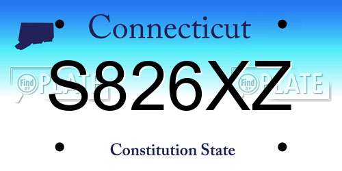 S826XZ Connecticut License Plate