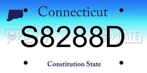 S8288D Connecticut License Plate