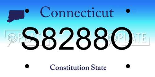 S8288O Connecticut License Plate
