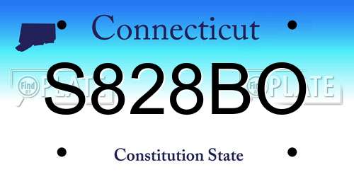 S828BO Connecticut License Plate