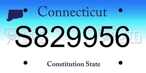 S829956 Connecticut License Plate