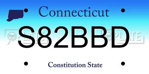 S82BBD Connecticut License Plate