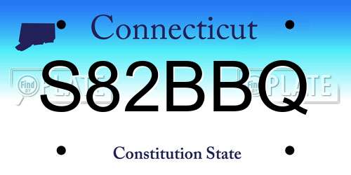 S82BBQ Connecticut License Plate
