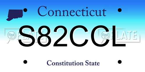 S82CCL Connecticut License Plate