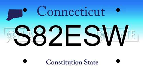 S82ESW Connecticut License Plate