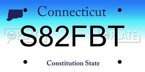 S82FBT Connecticut License Plate
