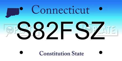 S82FSZ Connecticut License Plate