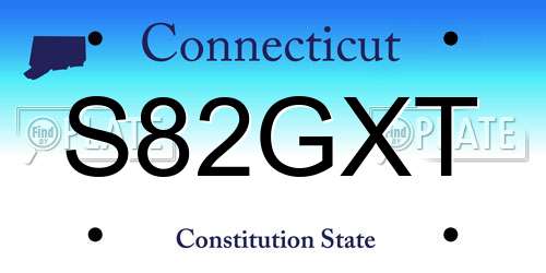 S82GXT Connecticut License Plate