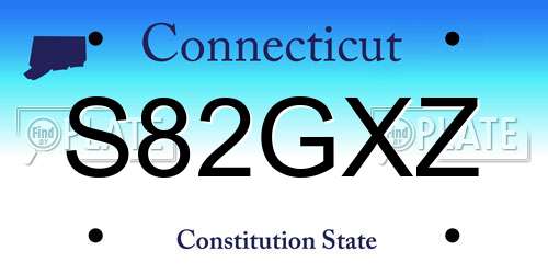 S82GXZ Connecticut License Plate