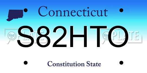 S82HTO Connecticut License Plate