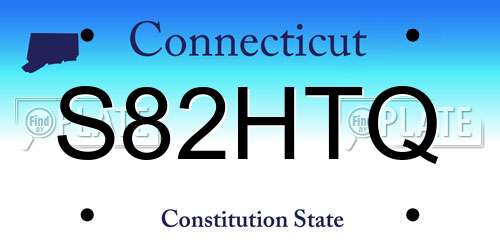 S82HTQ Connecticut License Plate