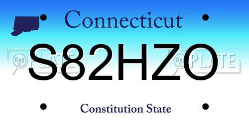 S82HZO Connecticut License Plate