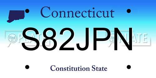 S82JPN Connecticut License Plate