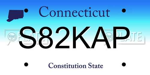 S82KAP Connecticut License Plate