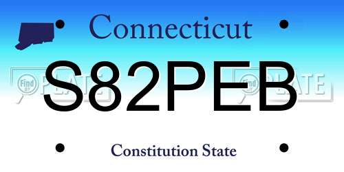 S82PEB Connecticut License Plate