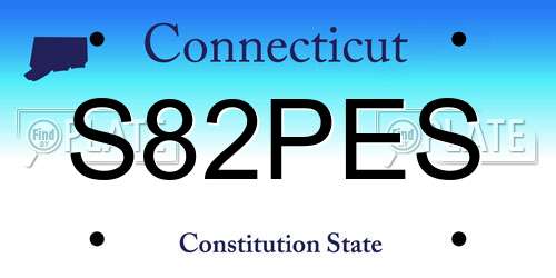 S82PES Connecticut License Plate