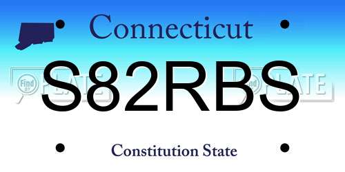 S82RBS Connecticut License Plate