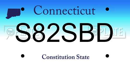 S82SBD Connecticut License Plate