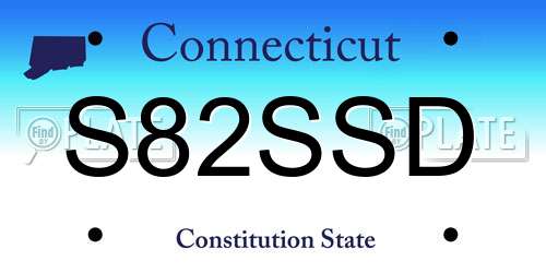 S82SSD Connecticut License Plate
