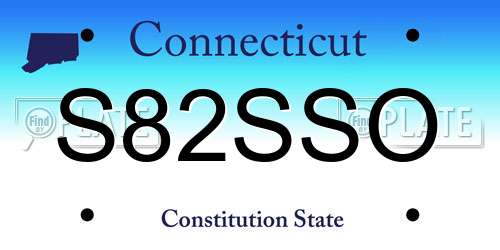 S82SSO Connecticut License Plate