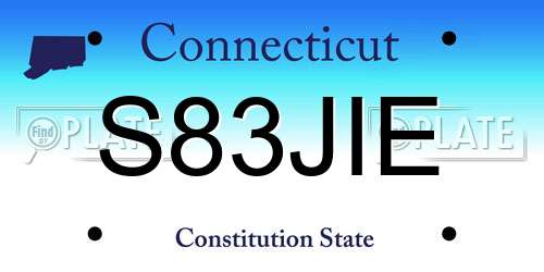S83JIE Connecticut License Plate