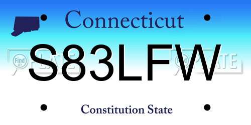 S83LFW Connecticut License Plate