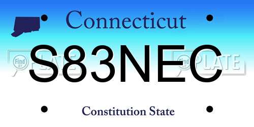 S83NEC Connecticut License Plate