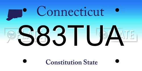 S83TUA Connecticut License Plate