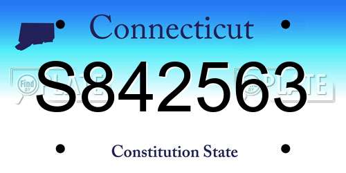 S842563 Connecticut License Plate