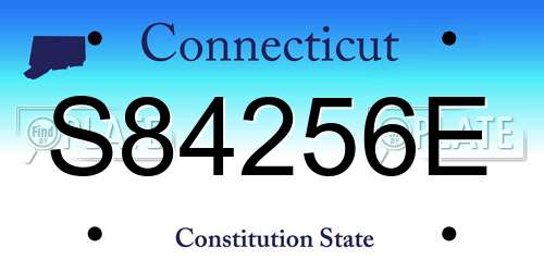 S84256E Connecticut License Plate