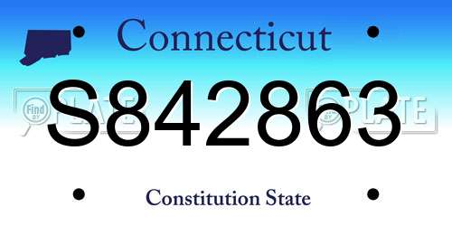 S842863 Connecticut License Plate