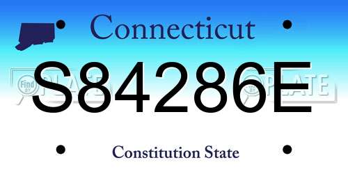 S84286E Connecticut License Plate