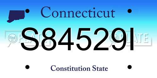 S84529I Connecticut License Plate