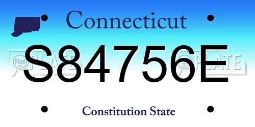 S84756E Connecticut License Plate
