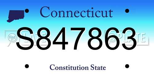 S847863 Connecticut License Plate