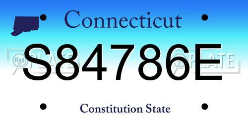 S84786E Connecticut License Plate