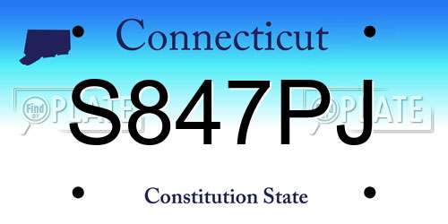 S847PJ Connecticut License Plate