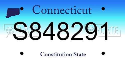 S848291 Connecticut License Plate