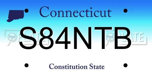 S84NTB Connecticut License Plate