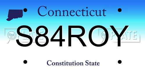 S84ROY Connecticut License Plate