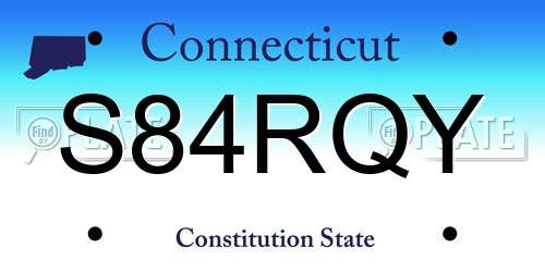 S84RQY Connecticut License Plate