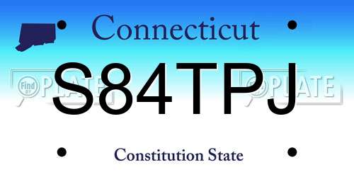 S84TPJ Connecticut License Plate