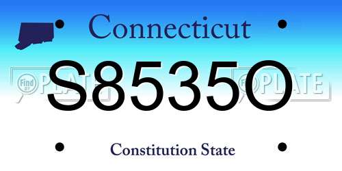 S8535O Connecticut License Plate
